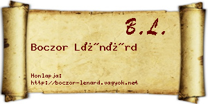 Boczor Lénárd névjegykártya